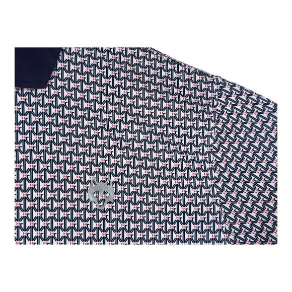 Greyson Men's 2XL Polo Shirt Blue Pink Geometric Print Short Sleeve Golf Polo - Picture 5 of 14
